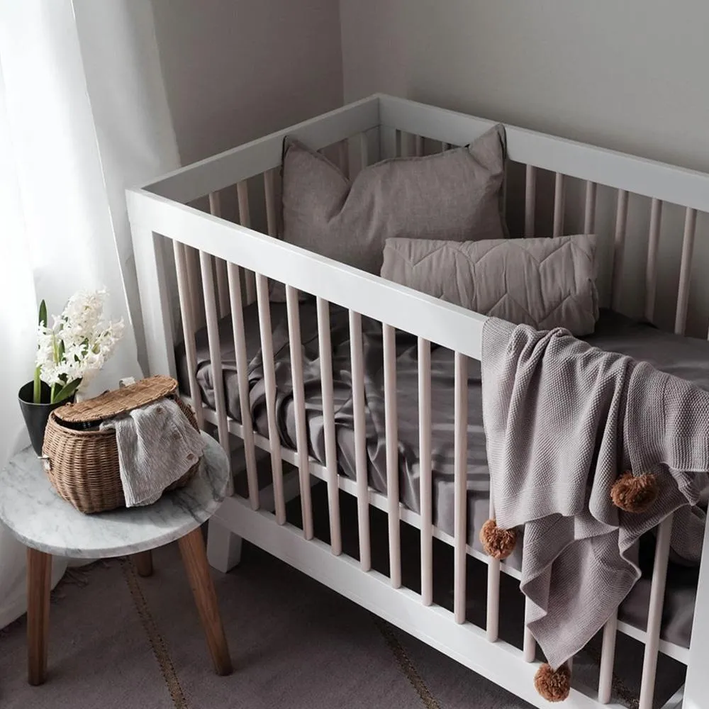 100% Organic Bamboo Fitted Cot Sheet - Steel