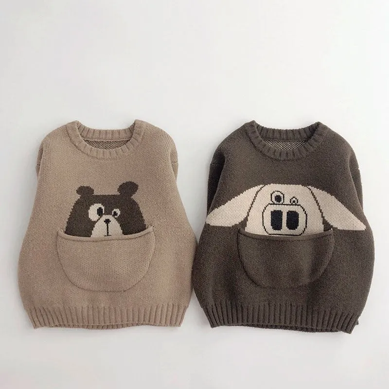 Animal Knit Pocket Jumpers