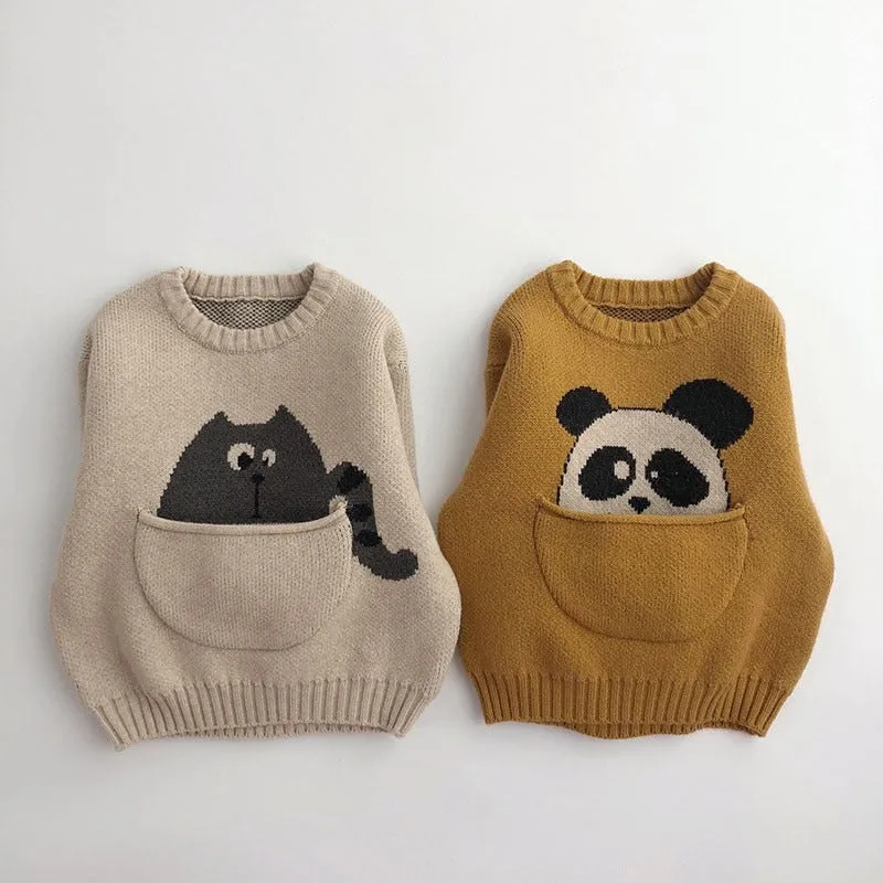 Animal Knit Pocket Jumpers