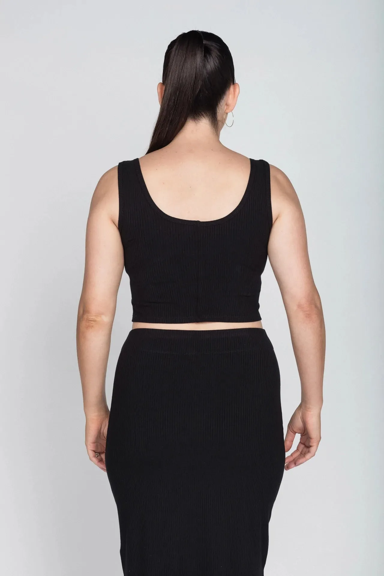 Bamboo Crop Top in Black