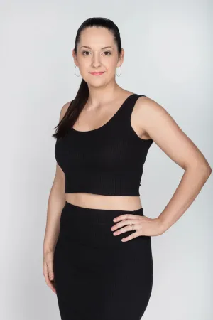 Bamboo Crop Top in Black