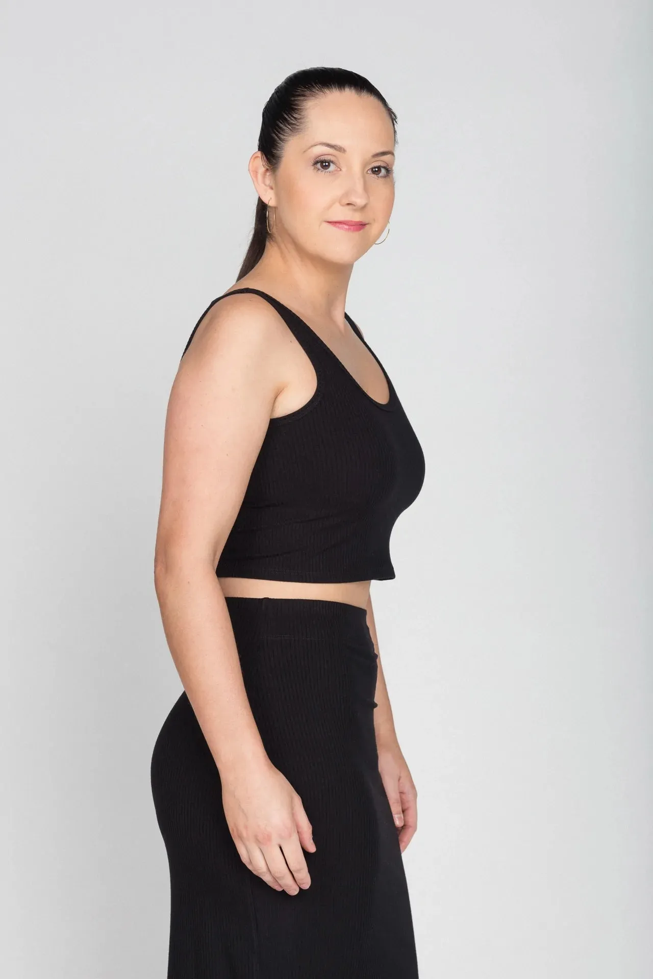 Bamboo Crop Top in Black