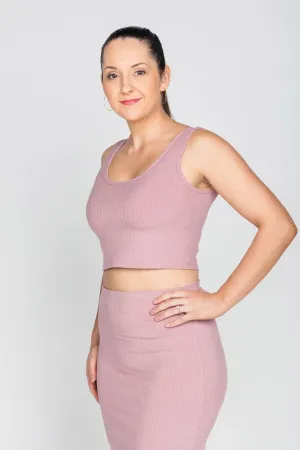 Bamboo Crop Top in Pink