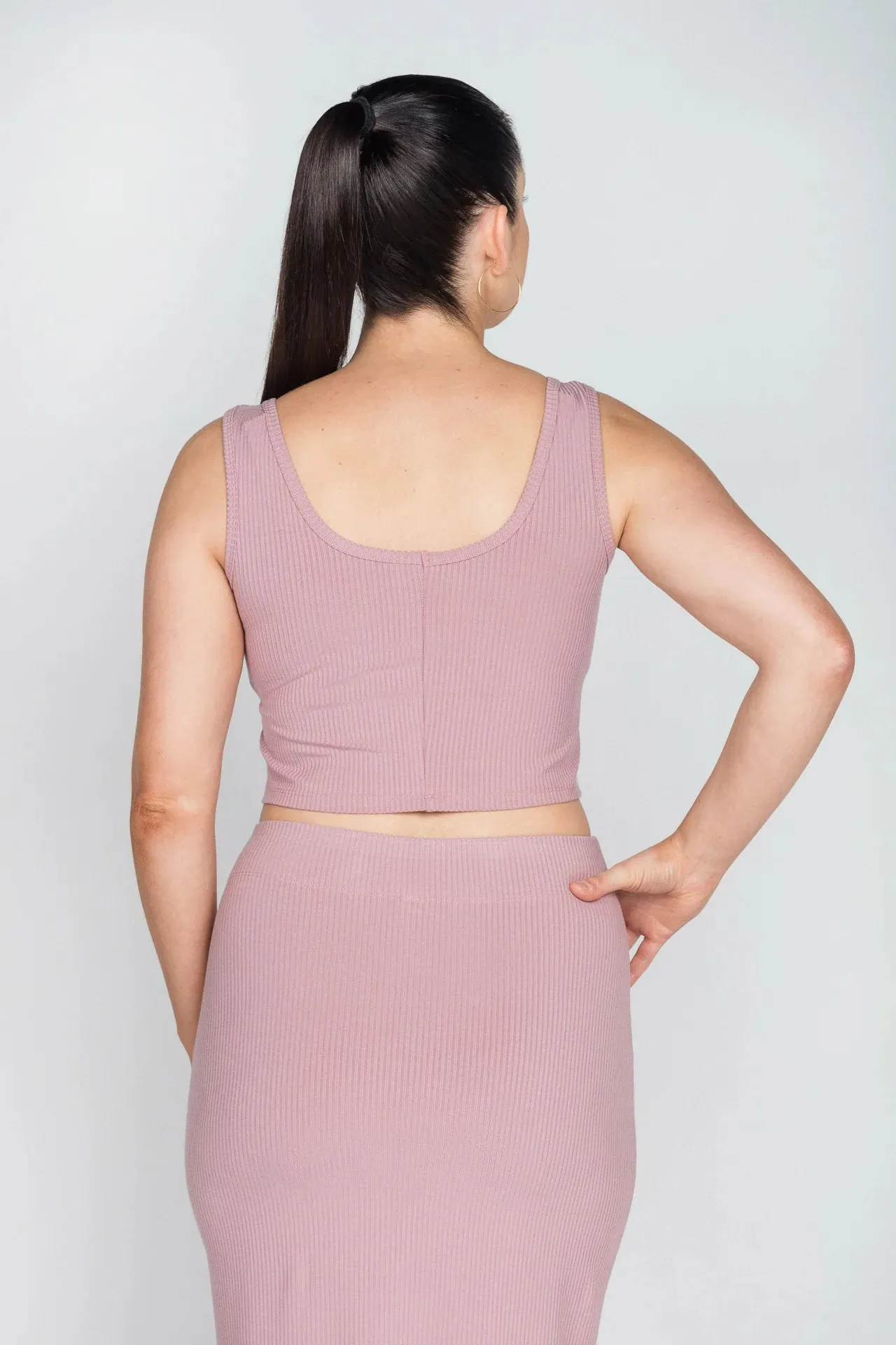 Bamboo Crop Top in Pink