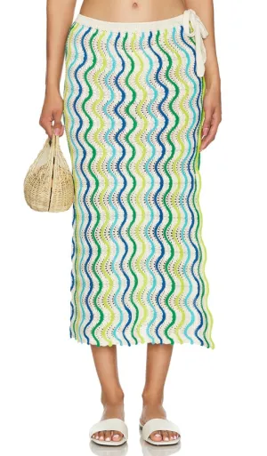 Capittana Jade Knitted Skirt in Green
