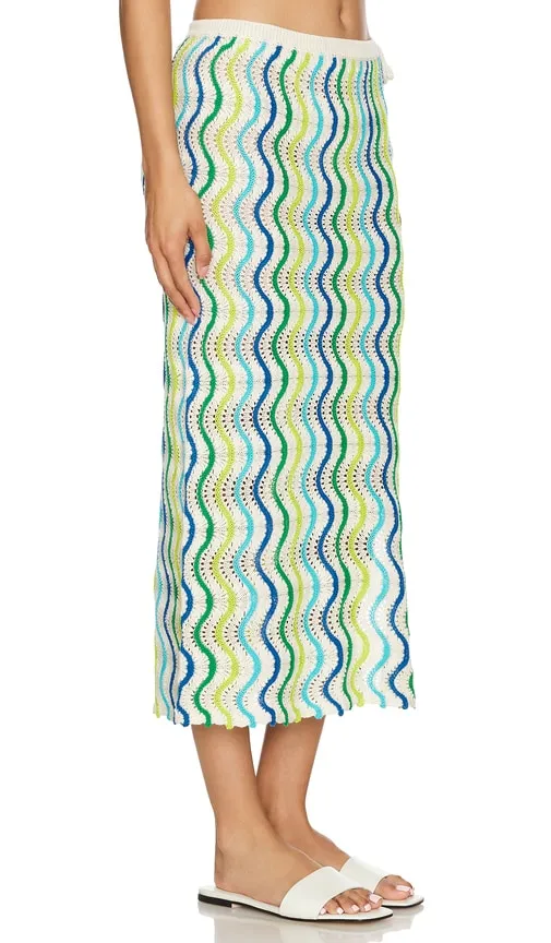 Capittana Jade Knitted Skirt in Green