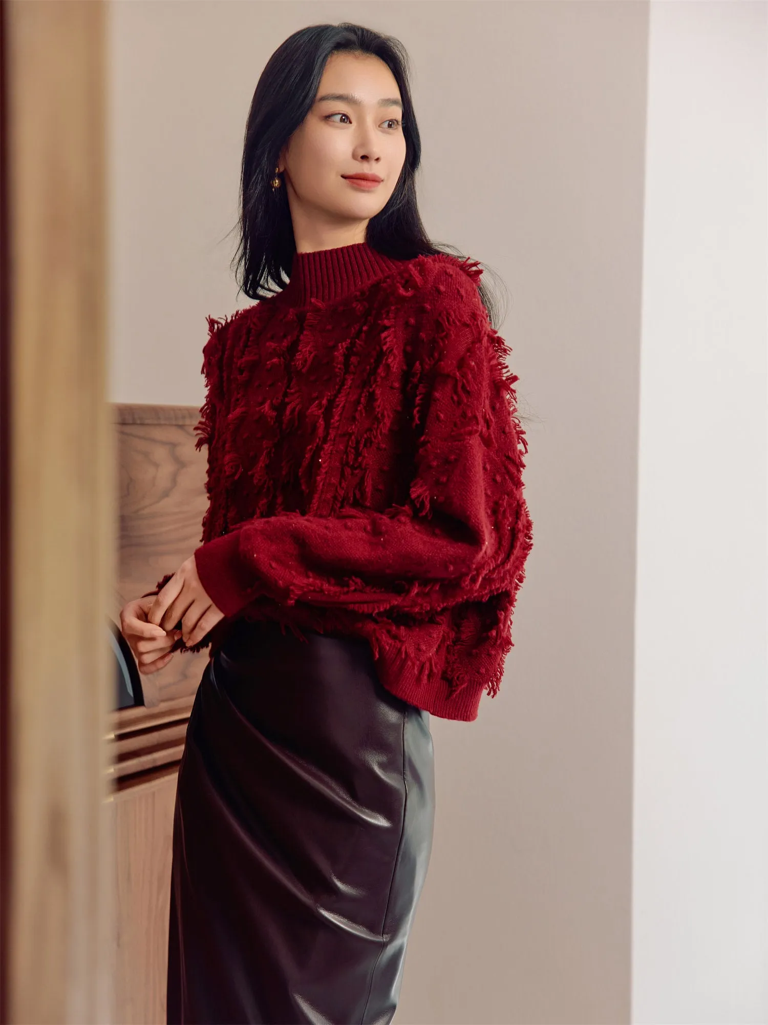 EP YAYING Sheep Wool Knitted Sweater