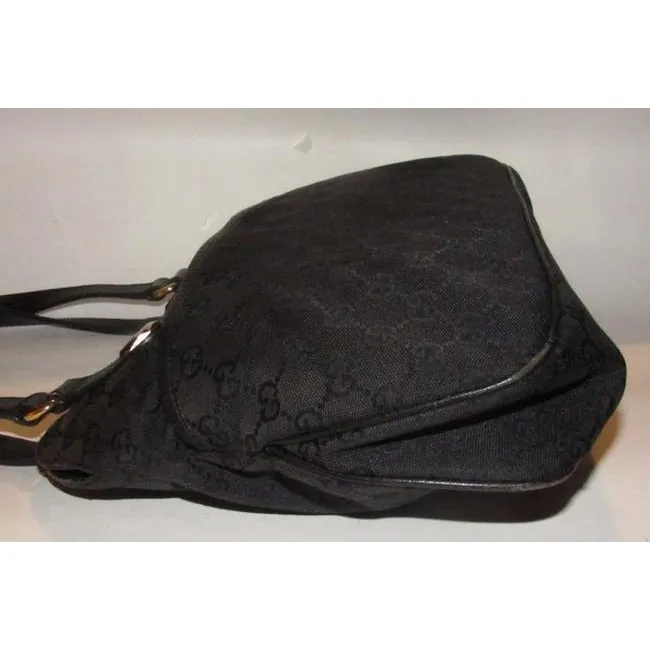 Gucci Vintage Pursesdesigner Purses Black Leather And Gg Leather Satchel
