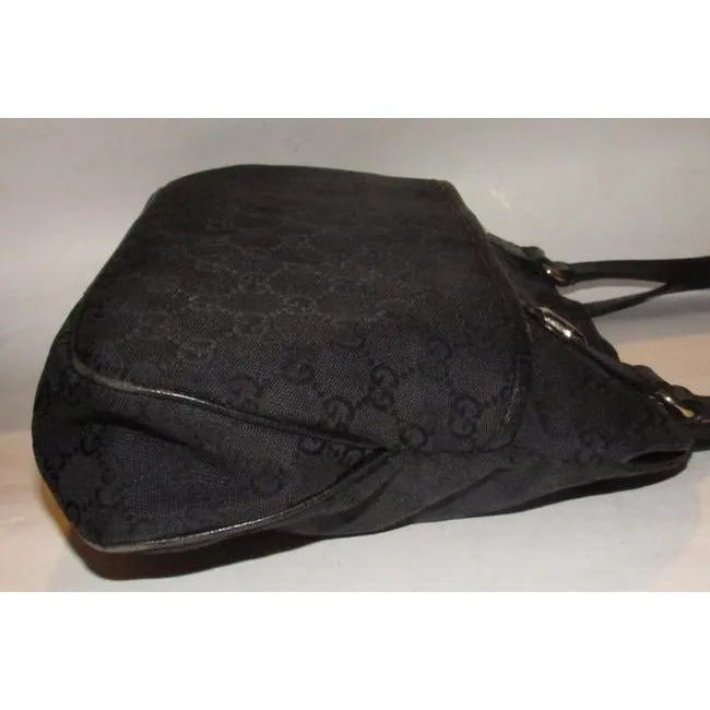Gucci Vintage Pursesdesigner Purses Black Leather And Gg Leather Satchel