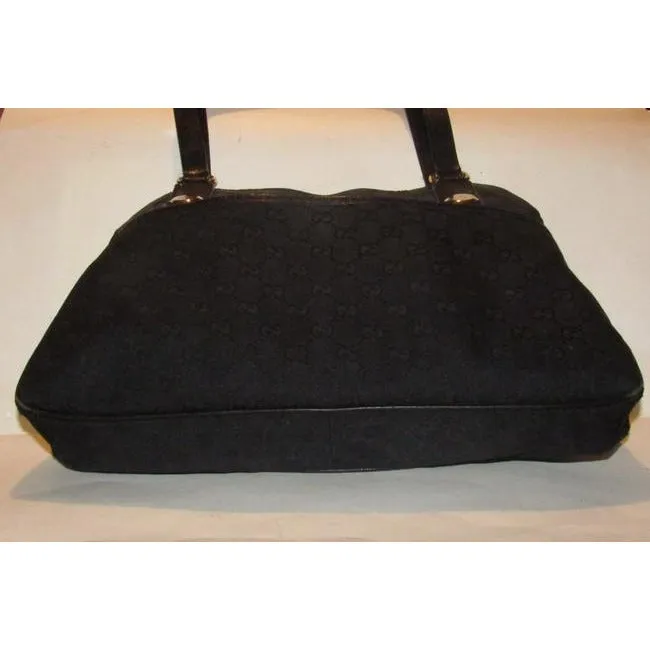 Gucci Vintage Pursesdesigner Purses Black Leather And Gg Leather Satchel