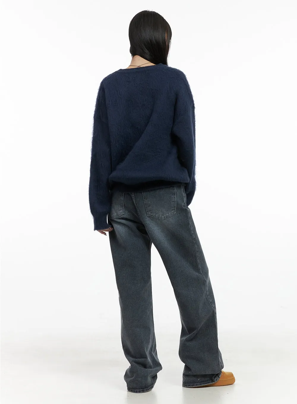 Oversized Fuzy Soft Knit Sweater OO401