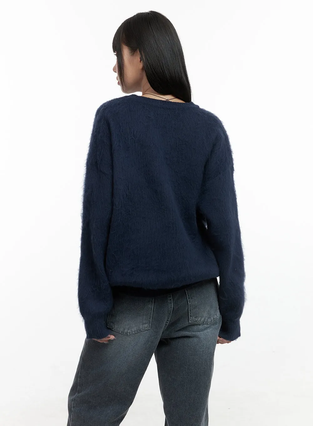 Oversized Fuzy Soft Knit Sweater OO401