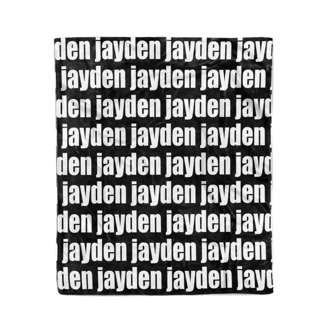 PERSONALIZED NAME BLANKET - BOLD FONT - BLACK