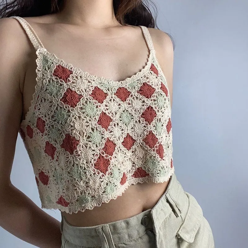 Vintage Knitted Hollow Cami Top