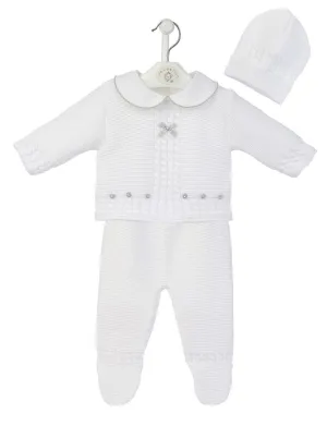 White Knitted Three Piece Set